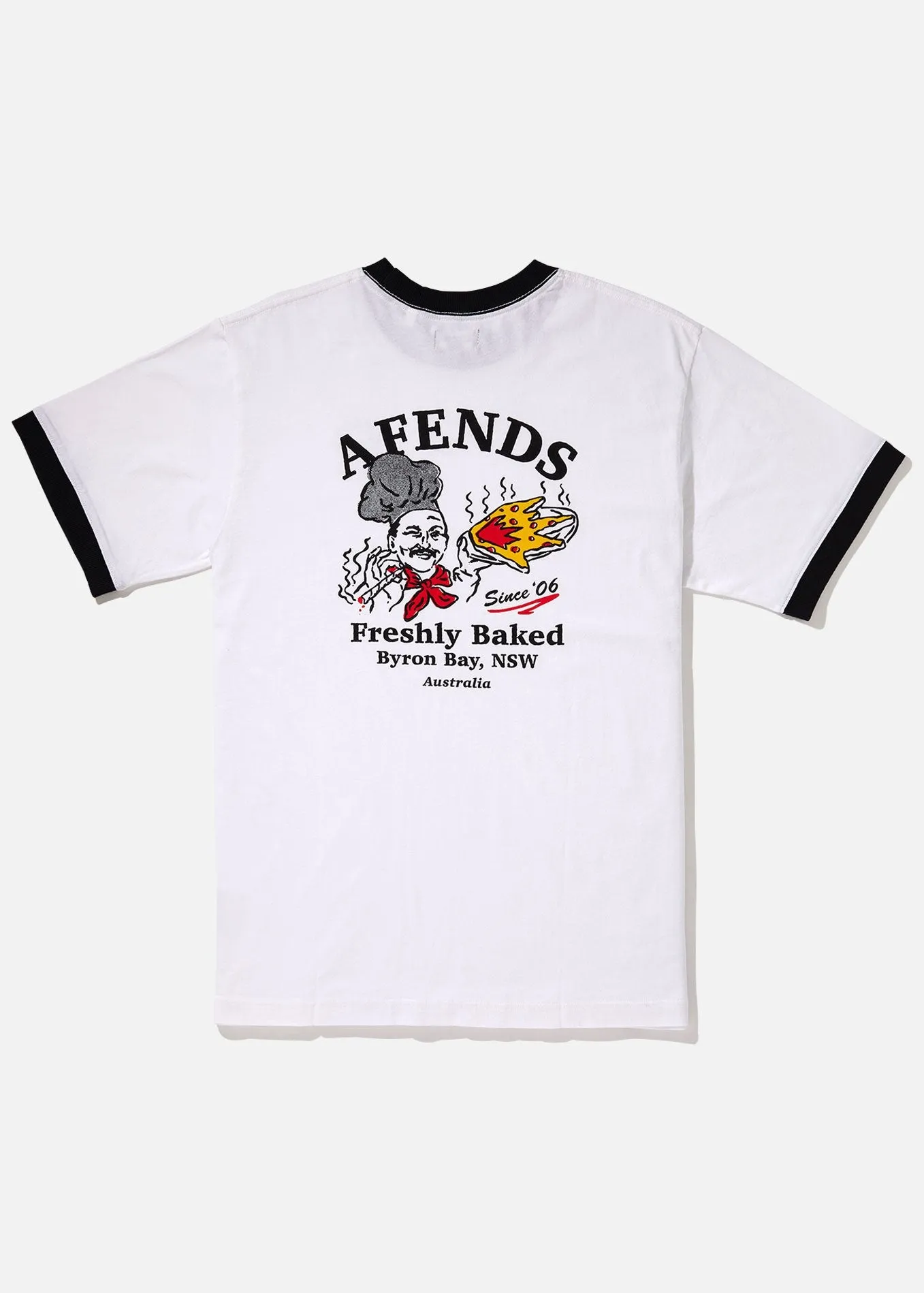 Afends Mens Freshly Baked  - Retro Fit Ringer Tee