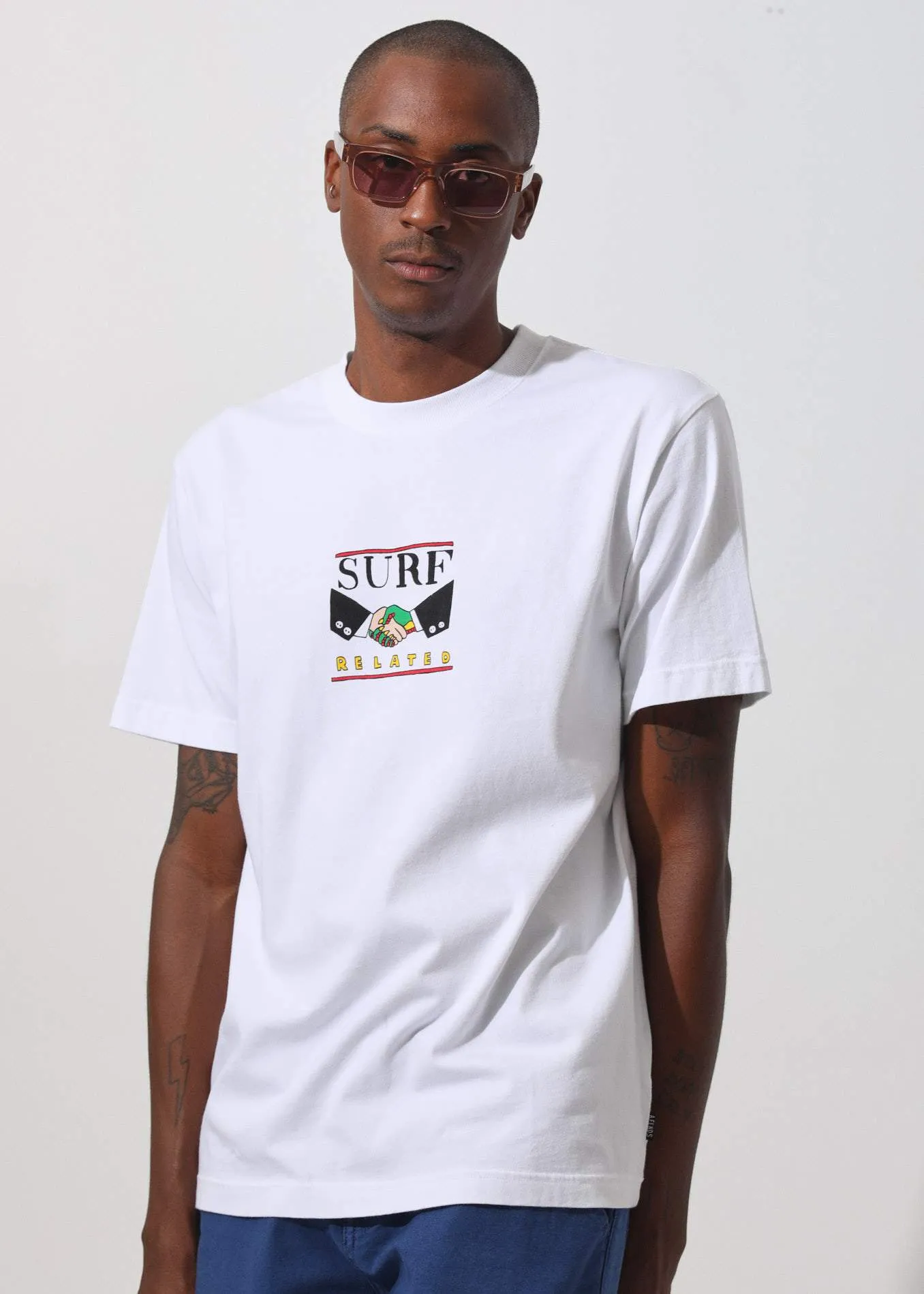 Afends Mens Surf Related - Retro Fit Tee - White