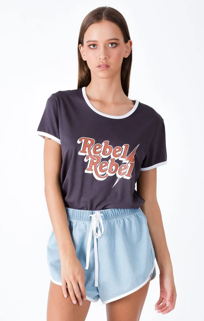 Afends Womens Rebellious - Standard Fit Ringer Tee