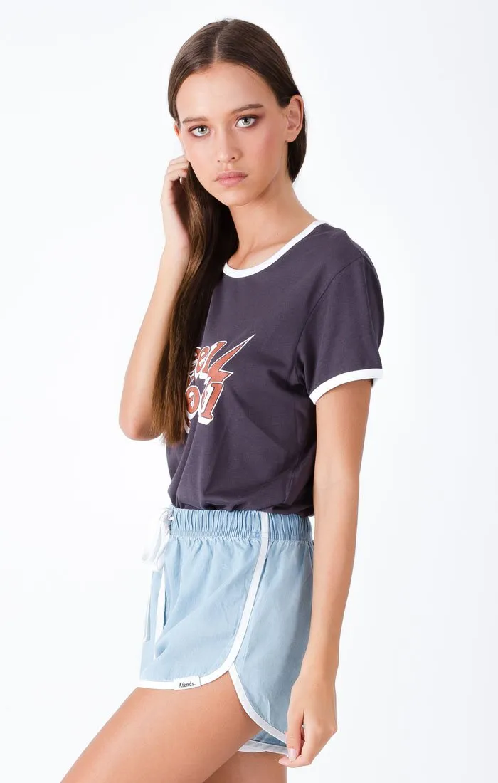 Afends Womens Rebellious - Standard Fit Ringer Tee