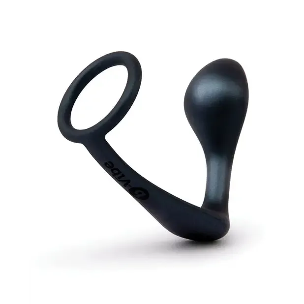 B-Vibe Butties Ringer Cock Ring & Prostate Plug - Black