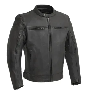 BLACK FIM253SDC | Hipster - Men's Motorcycle Leather Jacket