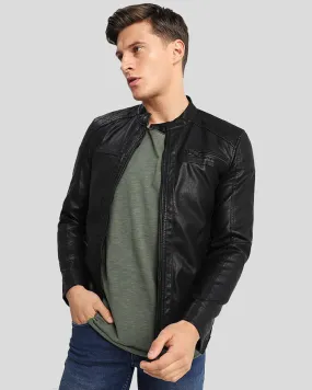 Drew Black Motorcycle Leather Jacket