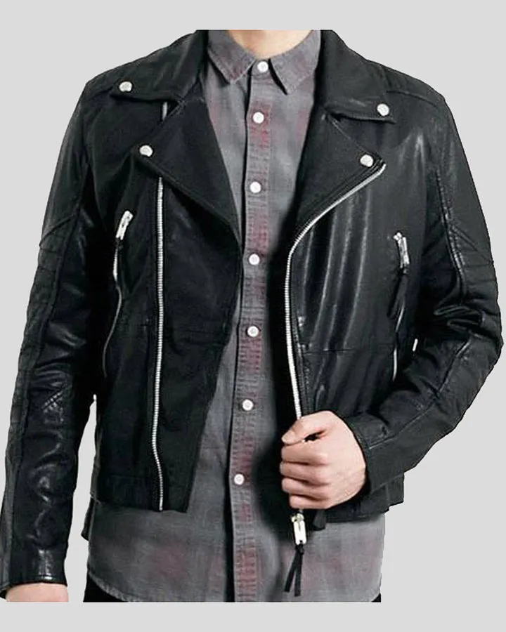 Frankie Black Biker Leather Jacket