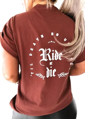 GOTHIC RIDE OR DIE SIDE SLIT TEE