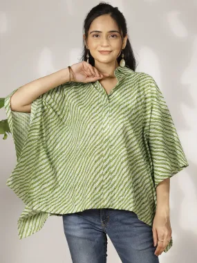 GreenStripes Cotton Kaftan Top