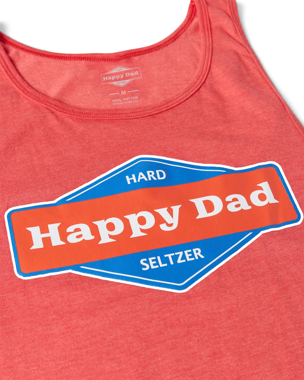 Happy Dad Front Logo Tank Top (Red)