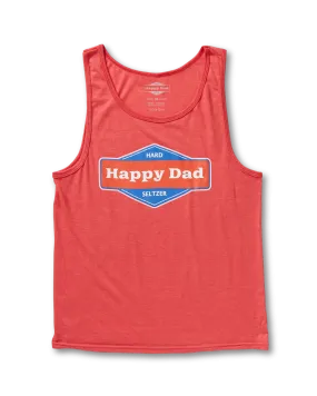 Happy Dad Front Logo Tank Top (Red)