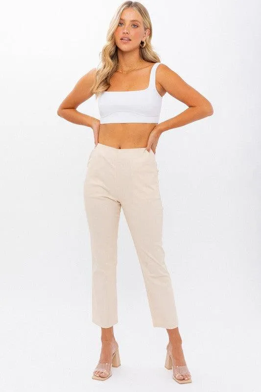 High-Waisted Ankle Crop Pants