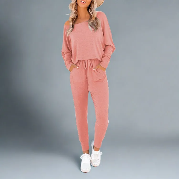 Jogging Suits for Women 2 Piece Set Track Pant with Pockets Sweatshirt Pants Set Trendy Clothes