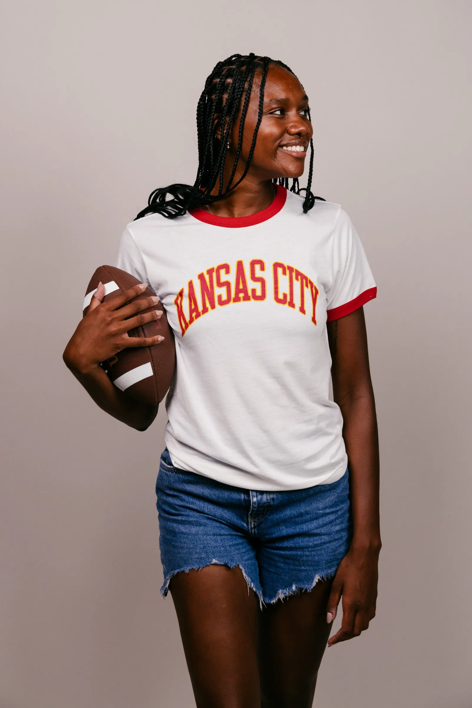 Kansas City Arch White & Red Unisex Ringer