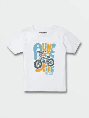 Little Boys Alive We Ride Short Sleeve Tee - White