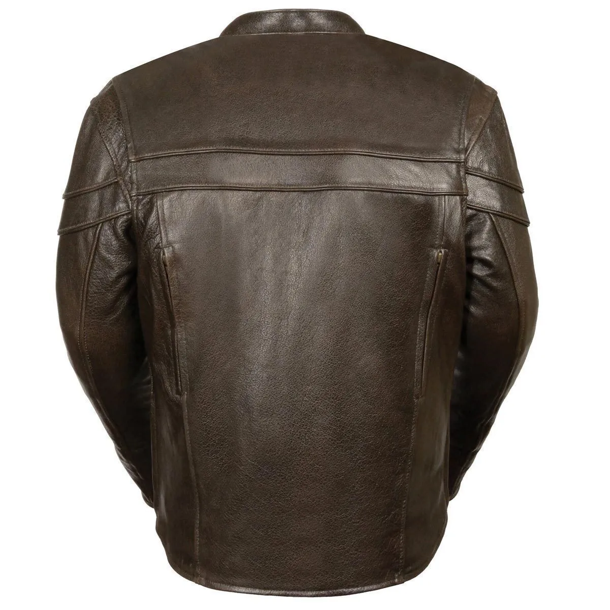 Milwaukee Leather ML1408RT Men's Retro Brown 'Savage' Sporty Crossover Retro Leather Jacket