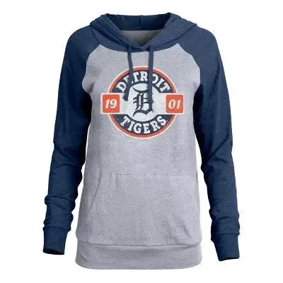 MLB Detroit Tigers Women's Lightweight Bi-Blend Hooded T-Shirt - XS