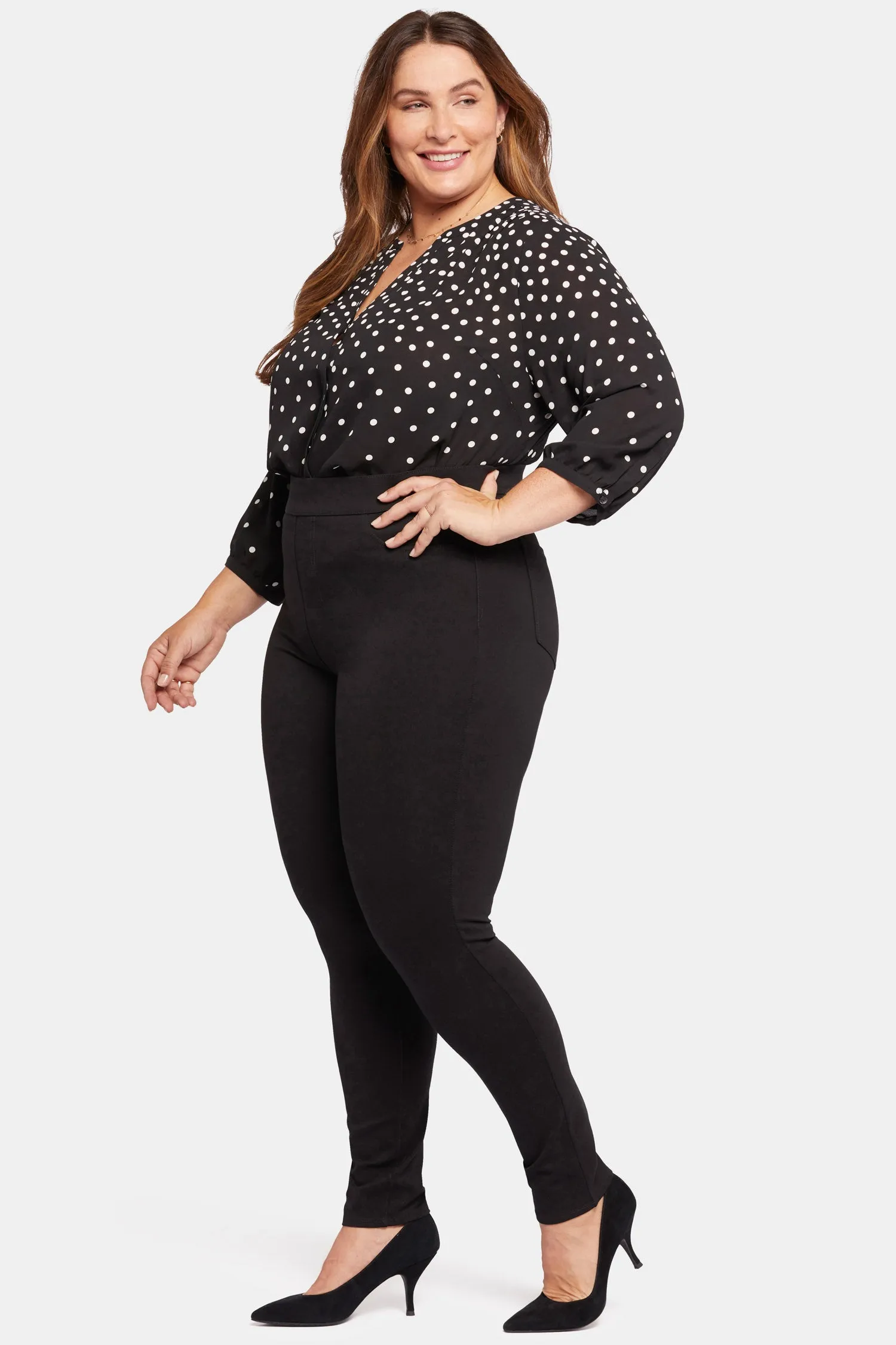 Modern Legging Pants In Plus Size - Black