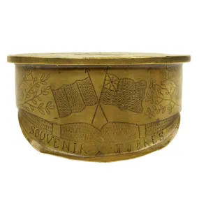 Original British WWI Trench Art Brass 4.5 inch Artillery Shell Model Officer's Visor Cap - dated 1916