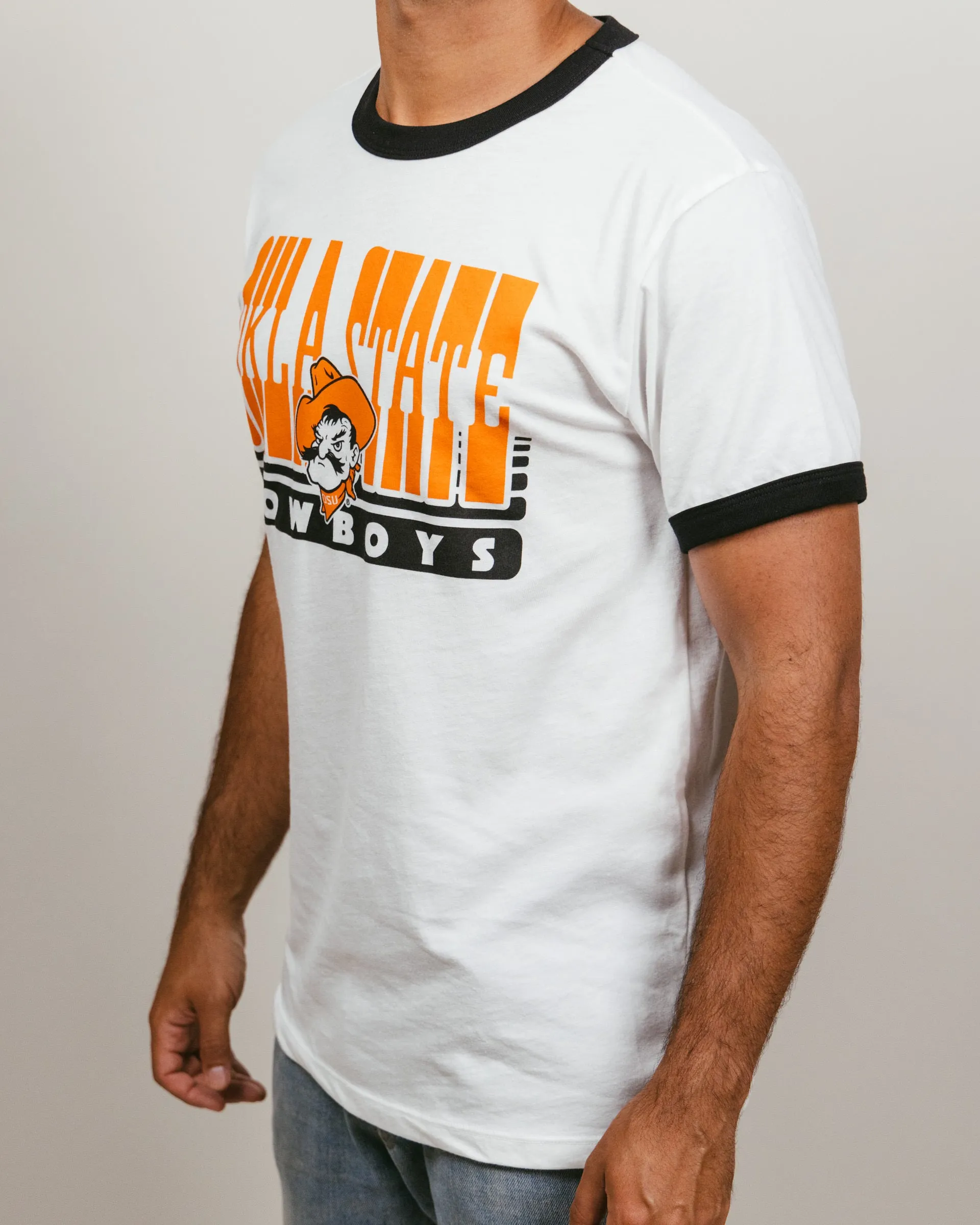 OSU Cowboys 70s White & Black Unisex Ringer