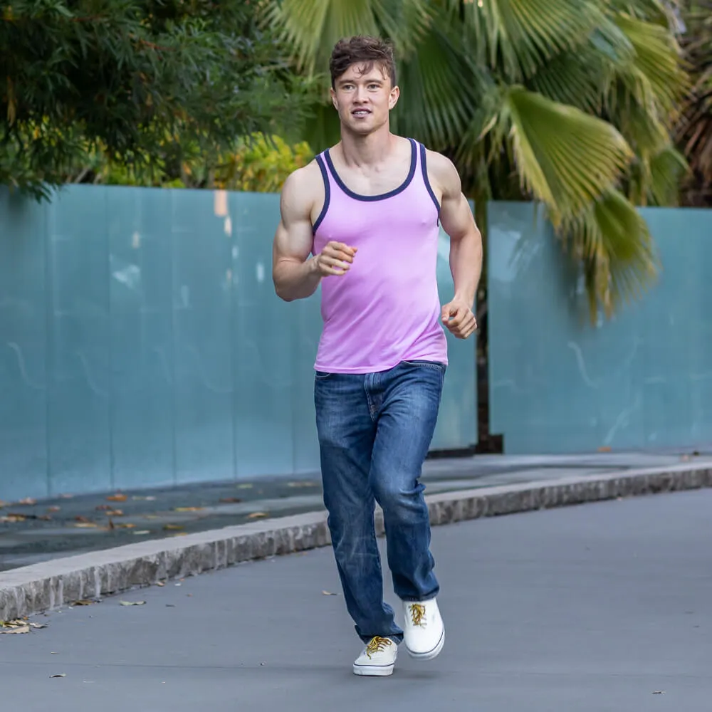 Pink Tri-Blend Varsity Tank Top