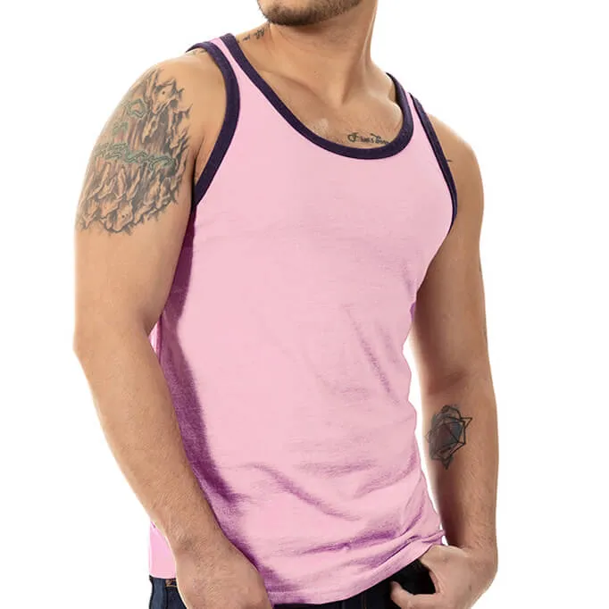 Pink Tri-Blend Varsity Tank Top