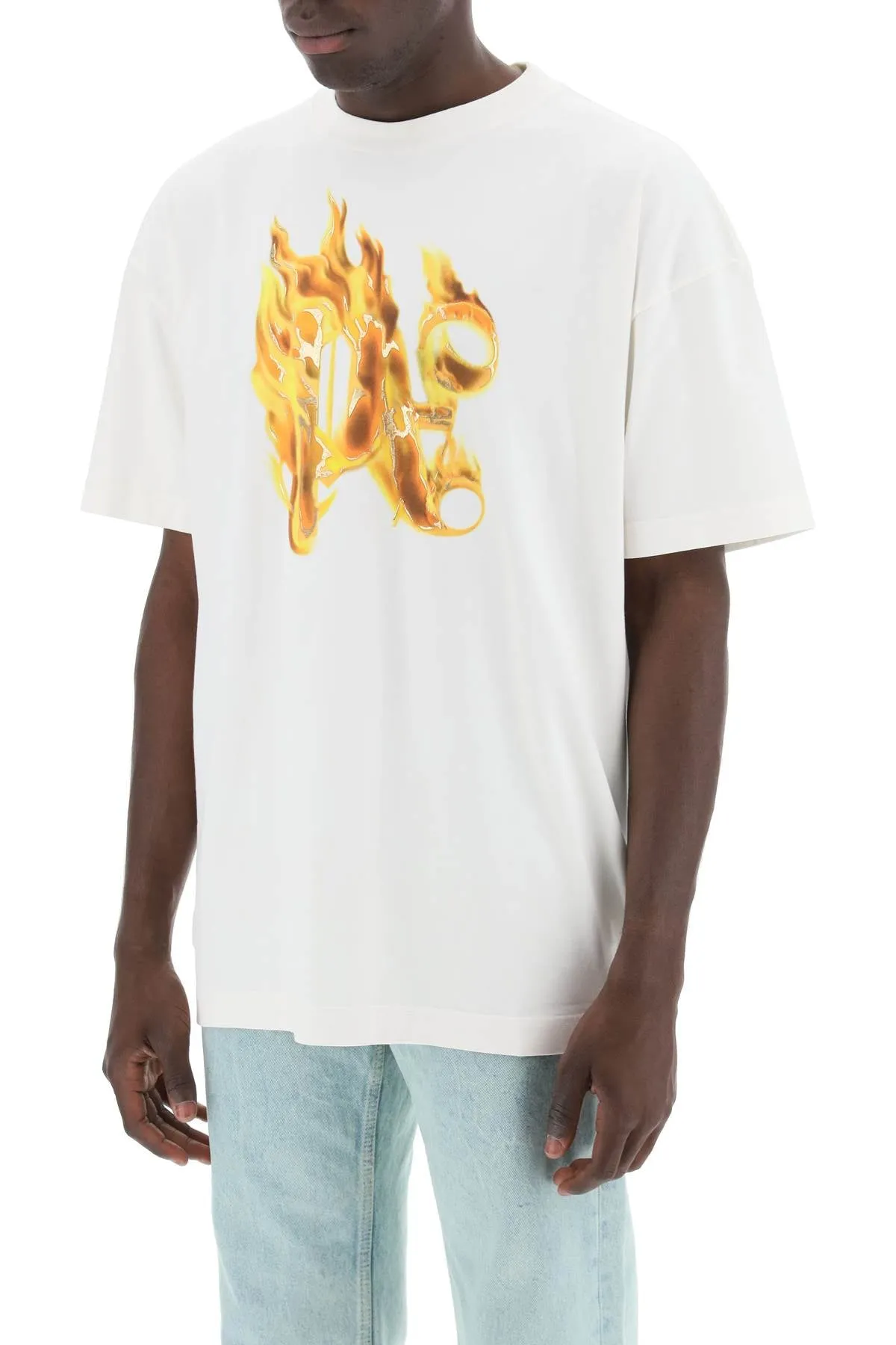 "burning monogram t PMAA072R24JER001 OFF WHITE GOLD