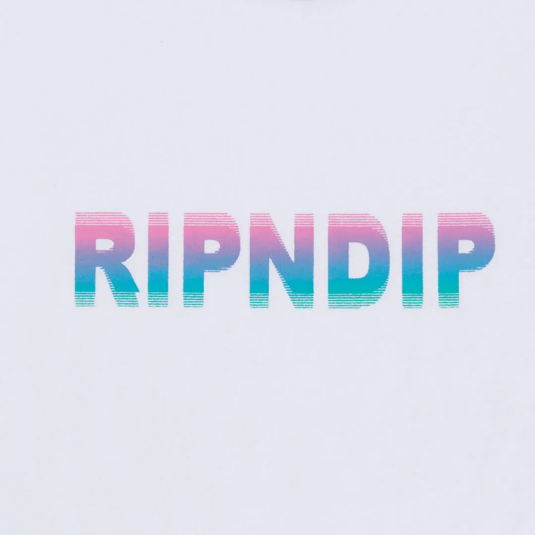 RIPNDIP WOMEN'S DIGITAL DREAM CROPPED RINGER TEE-WHITE