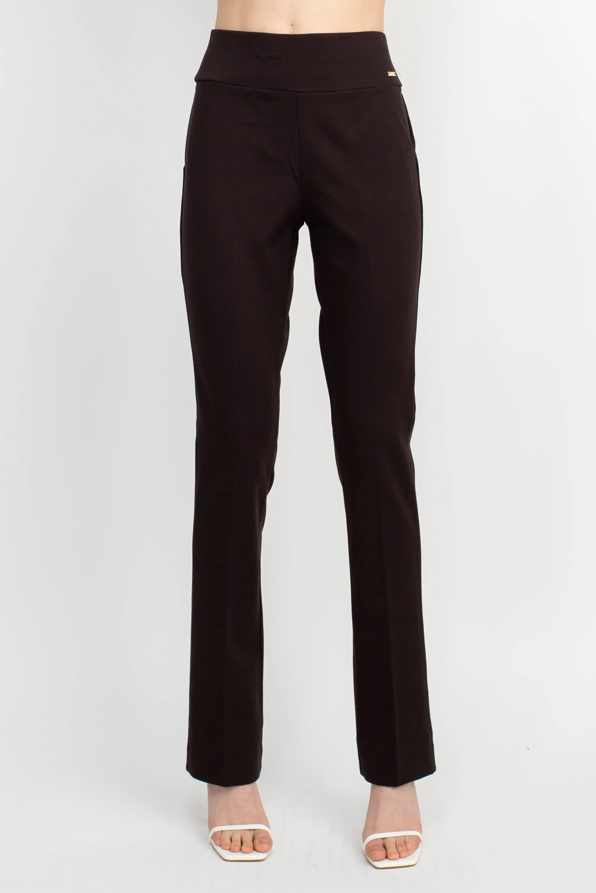 T Tahari Pull On Bootcut Rayon Pant With Welt Pockets