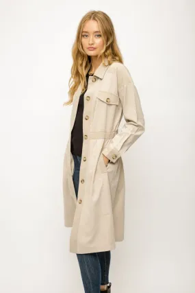 Tonal Trench Coat - Beige