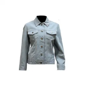 Women's Genuine Leather Made Denim Jacket, LJ282-DL